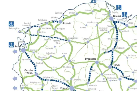 Mapa drogowa Polski z zaznaczonymi trasami. Jak dojadę do Słupska? Zobacz połączenia z Koszalina, Lęborka i innych miast.