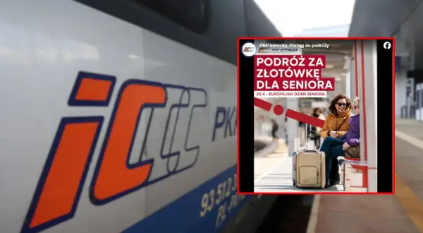 PKP Intercity oferuje podróż za złotówkę dla seniora. Dwie kobiety z walizką czekają na pociąg.