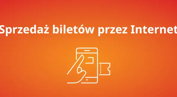Grafika przedstawia ikonę dłoni wskazującej na ekran telefonu komórkowego oraz bilet.
