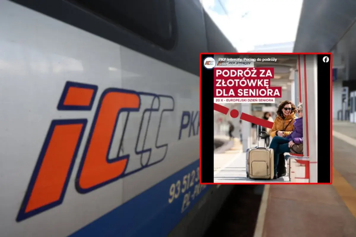PKP Intercity oferuje podróż za złotówkę dla seniora. Dwie kobiety z walizką czekają na pociąg.