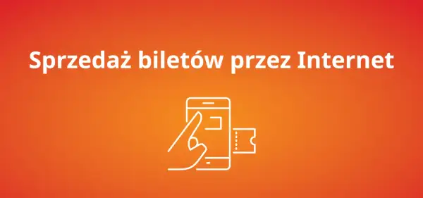 Grafika przedstawia ikonę dłoni wskazującej na ekran telefonu komórkowego oraz bilet.